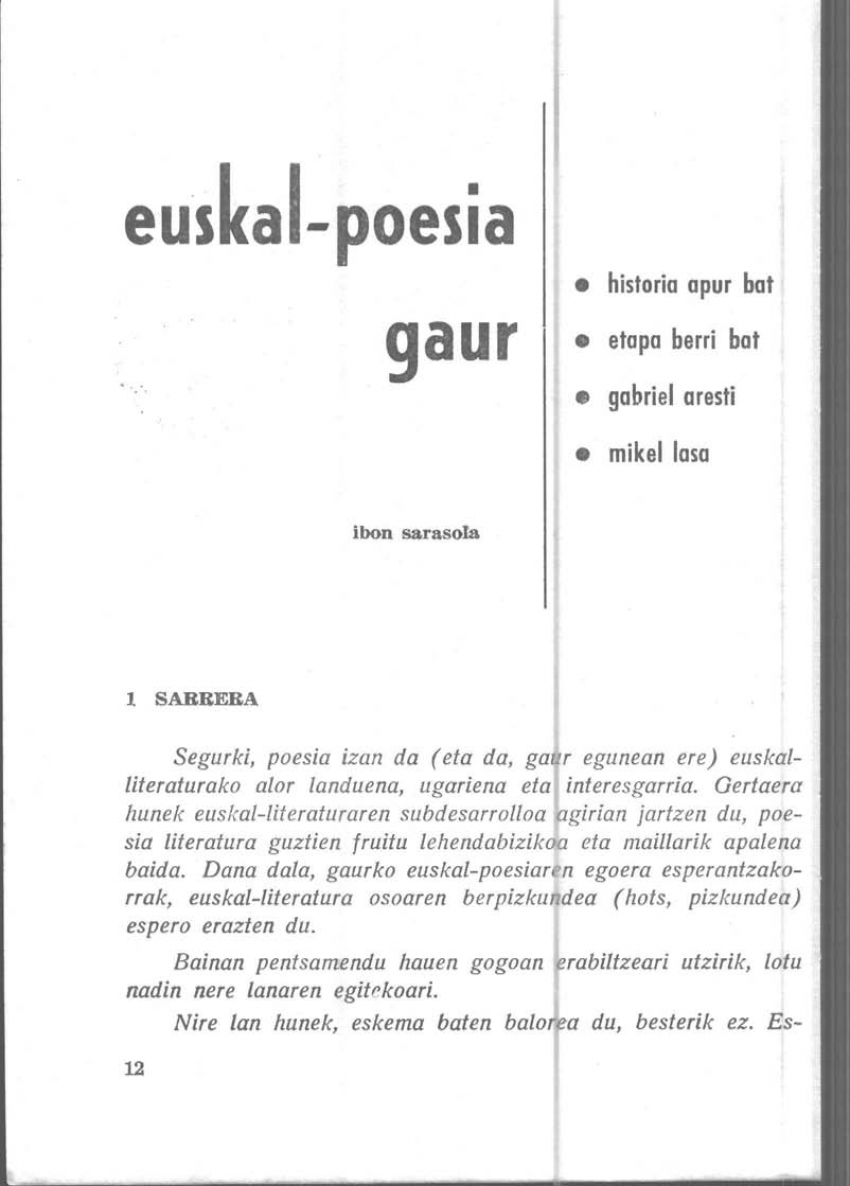Euskal-poesia gaur