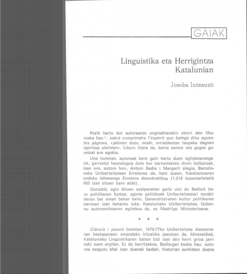 Linguistika eta Herrigintza Katalunian
