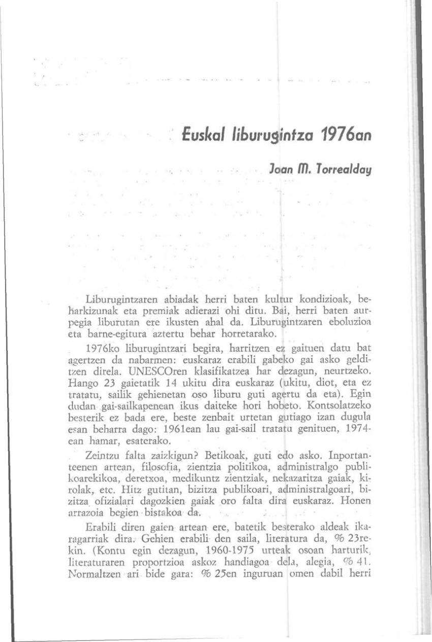 Euskal liburugintza 1976an