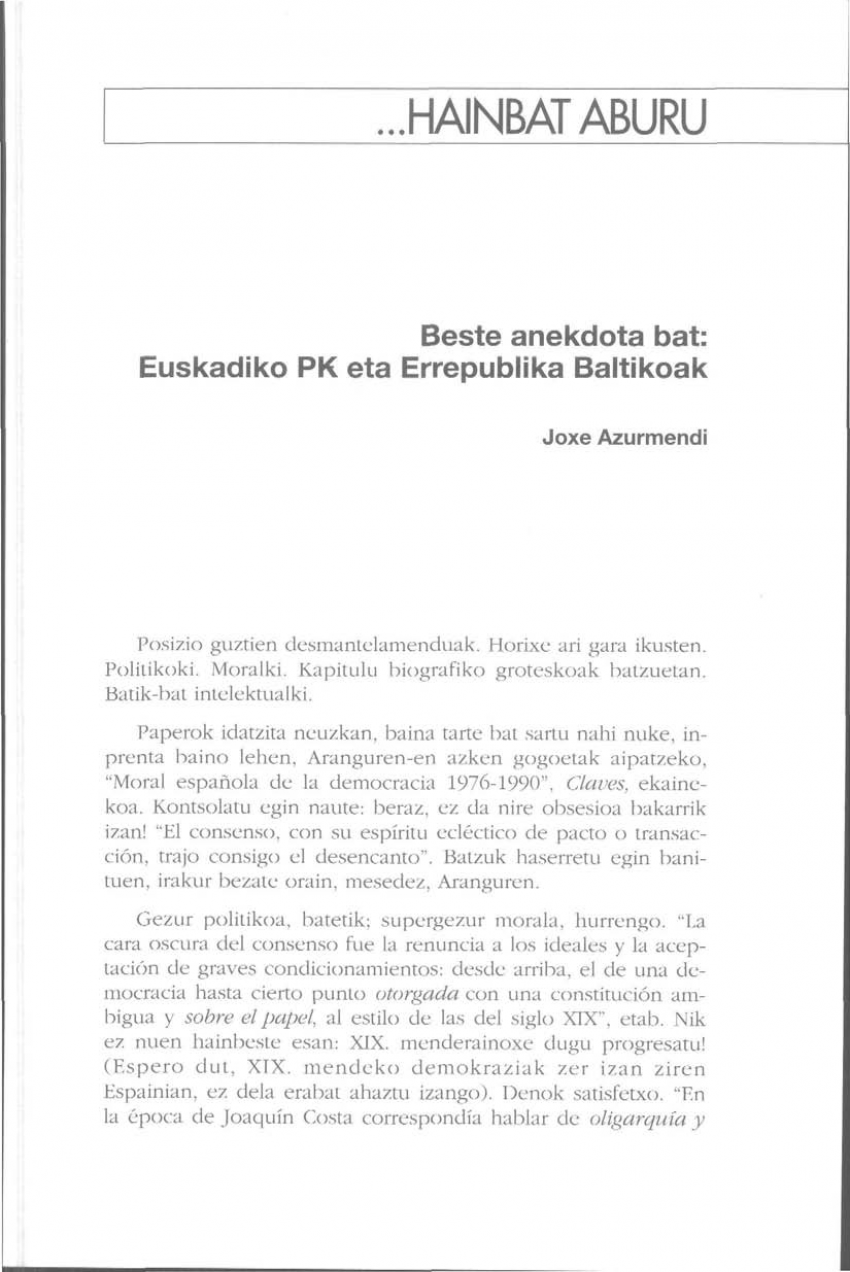 Beste anekdota bat: Euskadiko PK eta Errepublika Baltikoak