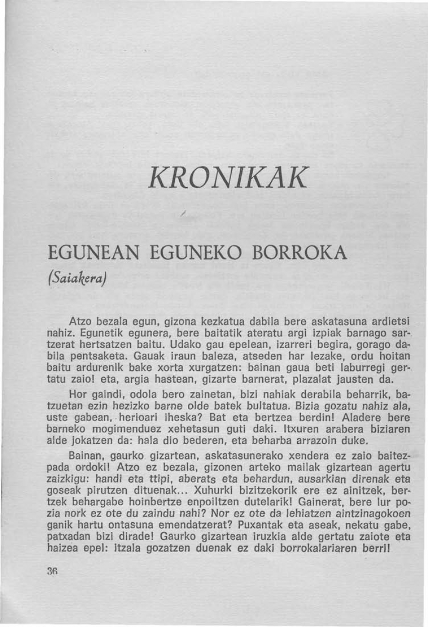 Egunean eguneko borroka (Saiakera)