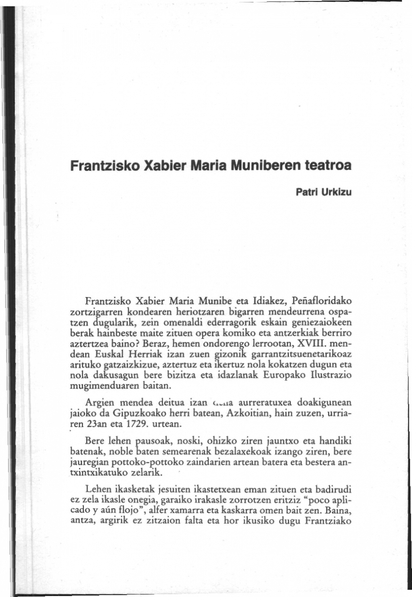Frantzisko Xabier Maria Muniberen teatroa