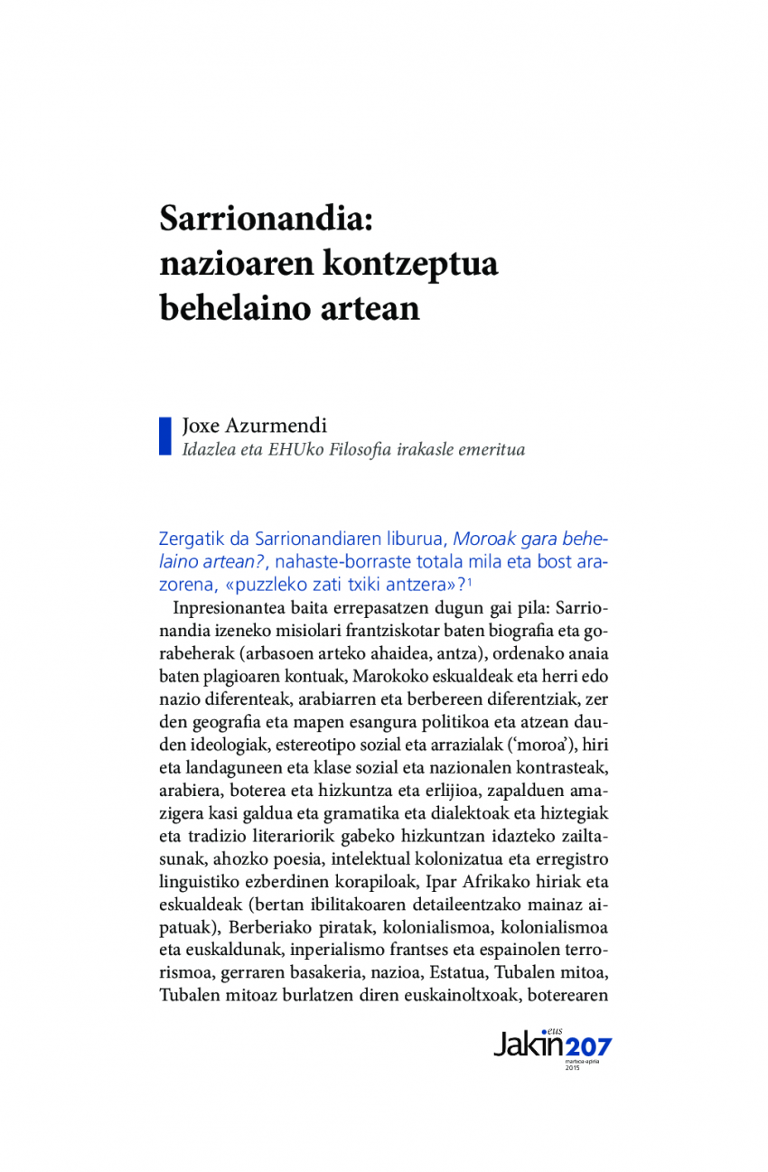 Sarrionandia: nazioaren kontzeptua behelaino artean