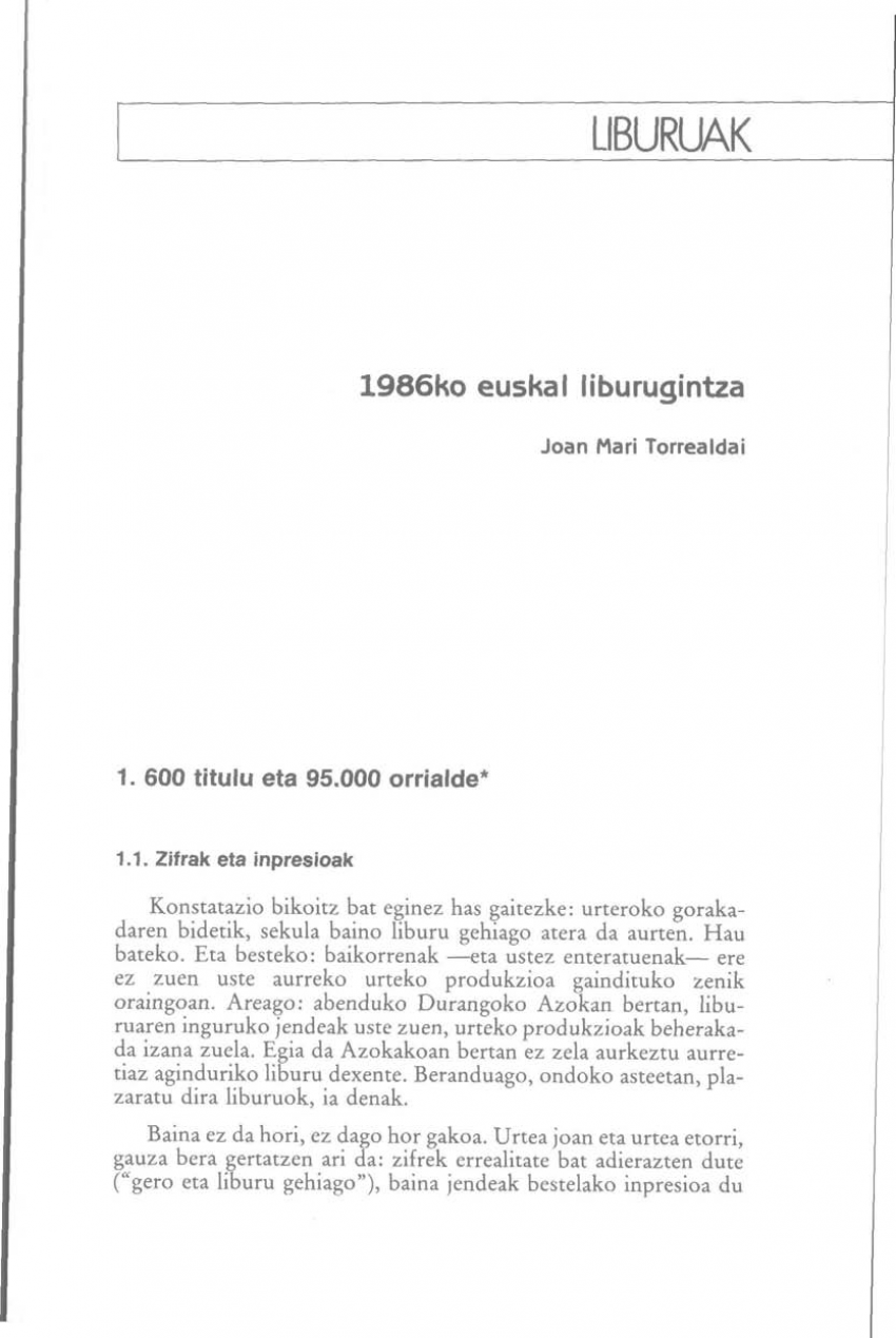 1986ko euskal liburugintza