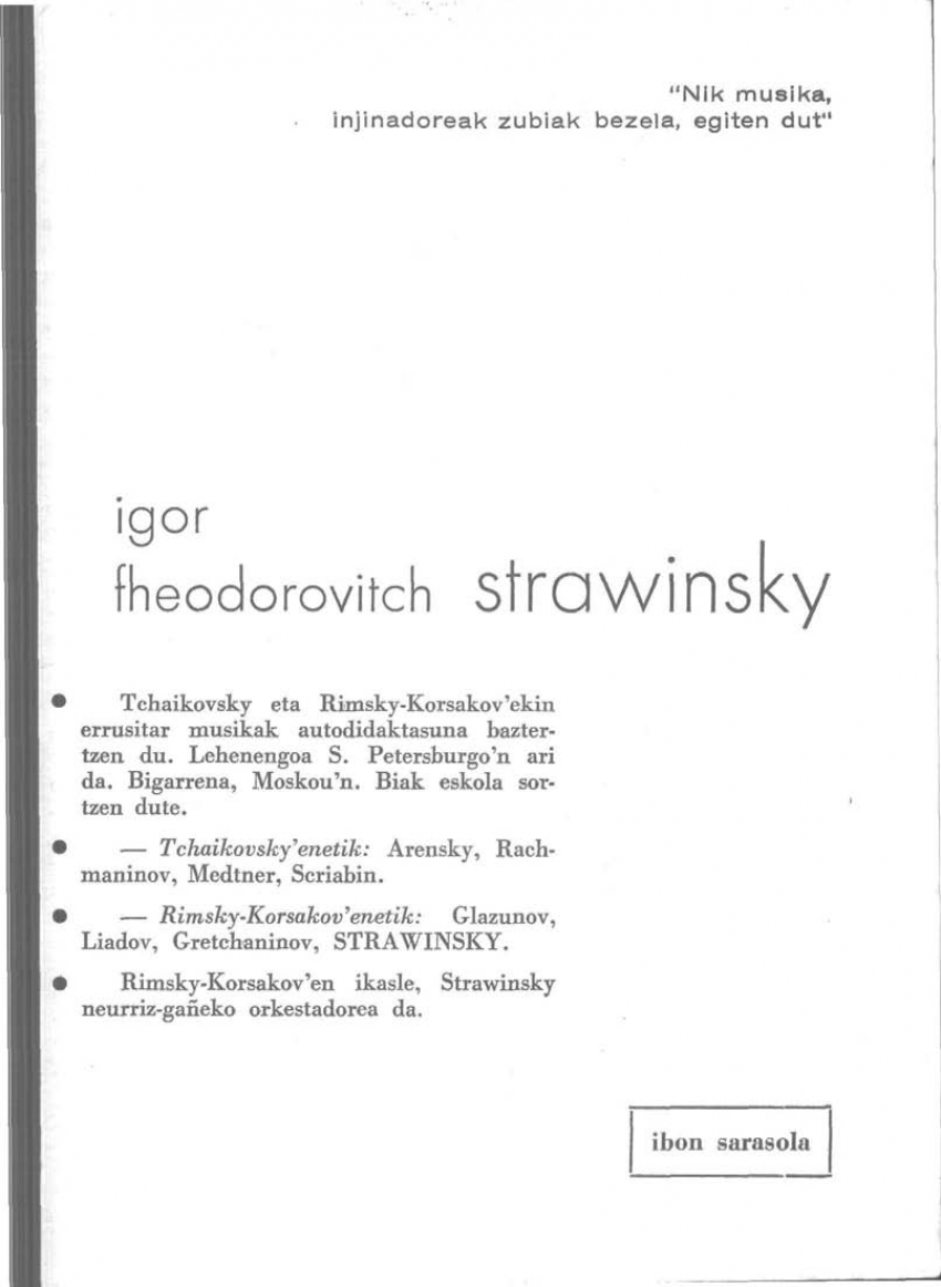 Igor Fheodorovitch Strawinsky
