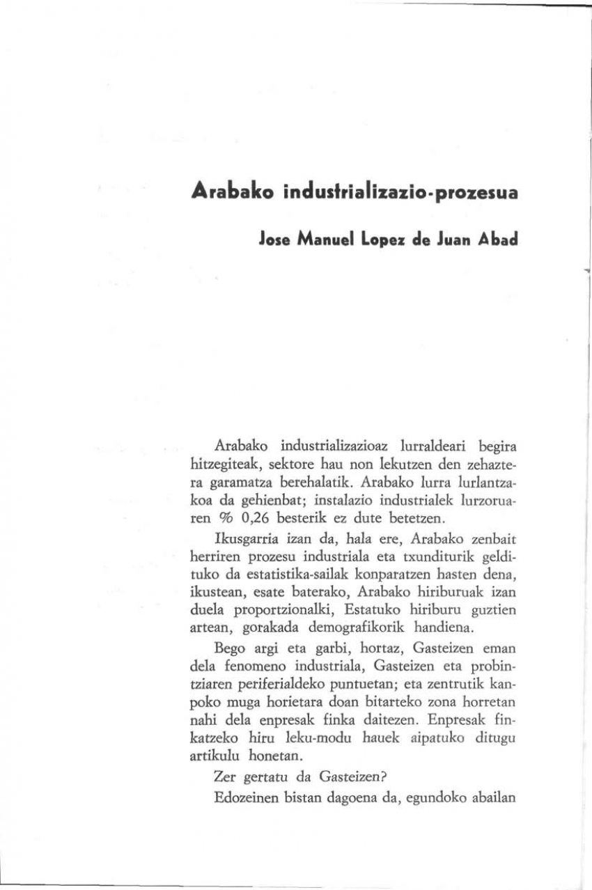 Arabako industrializazio-prozesua